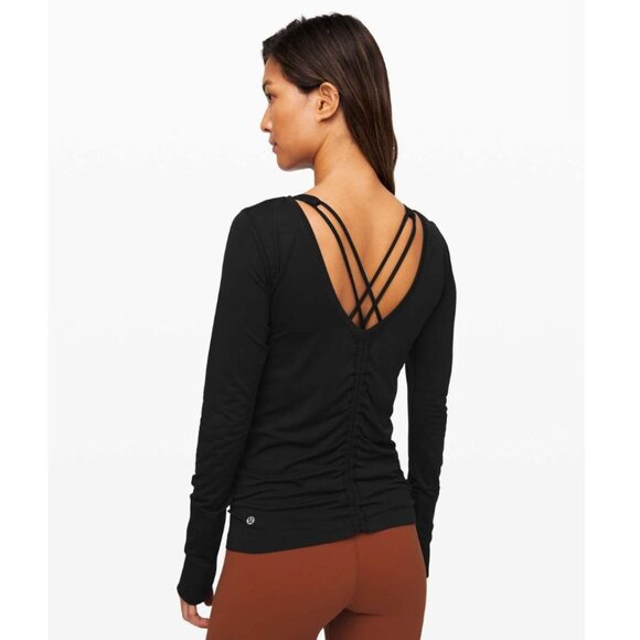 Lululemon Swiftly Speed Long Sleeve Top *Flow Black V-Back 2 - Picture 2 of 8